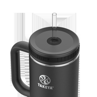 Takeya - 40-oz. Straw Tumbler with Handle - Onyx - Alternate Views