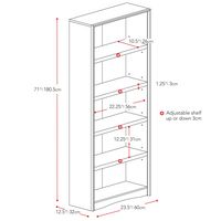 CorLiving - Quadra Collection 5 Shelf Floor-Standing Bookcase - White - Alternate Views