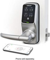 Lockly - Model 6S Latch Lever Smart Lock with Touchscreen/Key Access/Auto Lock/ App Control - Sat... - Angle
