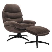 OSP Home Furnishings - Kerry Swivel Lounge Chair & Footrest - Brown - Angle