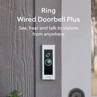 Ring - Wired Doorbell Plus Smart Wi-Fi Video Doorbell - Satin Nickel - Angle