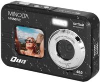 Minolta - Duo MN50WP 48.0 Megapixel Waterproof 5K Video Digital Camera with Dual LCD - Black - Angle