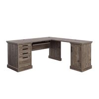 Sauder - Aspen Post L-Desk 66 X 66 Pp A2 - Pebble Pine - Angle