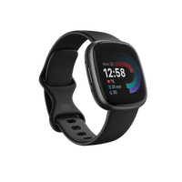 Google - Fitbit Versa 4 Fitness Smartwatch - Works with Android and iOS - Graphite - (2022) - Angle