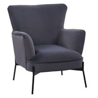 CorLiving - Elwood Wingback Accent Chair - Gray - Angle