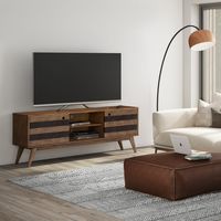 Simpli Home - Clarkson SOLID ACACIA WOOD Low TV Stand in Rustic Natural Aged Brown For TVs up to ... - Angle