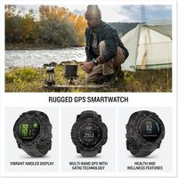 Garmin - Instinct  3 GPS Smartwatch 50 mm AMOLED - Black with Charcoal Band - Angle