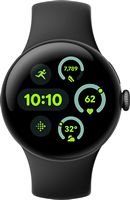 Google - Pixel Watch 3 (41mm) Smartwatch with Obsidian Band - Wi-Fi - Matte Black - Angle