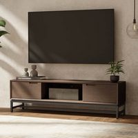 Simpli Home - Banting SOLID HARDWOOD 72 inch Low TV Stand in Walnut Brown For TVs up to 80 inches... - Angle