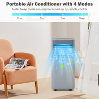Costway 5000 BTU Portable Air Conditioner Cools up to 230 sq.ft 3-in-1 Air Cooler w/Dehumidifier ... - Angle