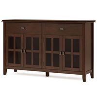 Simpli Home - Artisan Large 4 Door Sideboard Buffet - Russet Brown - Angle