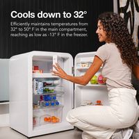 Cooluli - Curve 3.8 cuft Freestanding Compressor Fridge - White - Angle