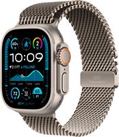 Apple Watch Ultra 2 (GPS+Cellular) 49mm Titanium Case with Natural Titanium Milanese Loop - Small... - Angle