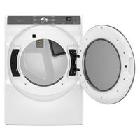 Whirlpool - 7.4 Cu. Ft. Smart Gas Dryer with Steam and Wrinkle Shield Option - White - Angle