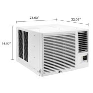 LG - 570 Sq. Ft 12,200 BTU 230V Window Mounted Air Conditioner with 11,200 BTU Heater - White - Angle