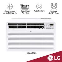 LG - 11,800 BTU Through the Wall Air Conditioner - White - Angle