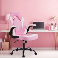 Bestier - Ergonomic Faux Leather Adjustable Reclining Swiveling PC and Racing Game Chair with Pad... - Angle