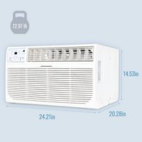 Keystone - Energy Star 12,000 BTU 115V Through-the-Wall Air Conditioner with Follow Me LCD Remote... - Angle