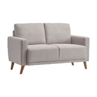 CorLiving - Clara 2 Seat Fabric Sofa Loveseat with wood legs - Light Grey - Angle