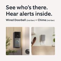 Ring - Wired Doorbell 2K (newest model), Speckled Gray + Chime (newest model) - Speckled Grey & W... - Angle