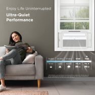 TCL - 550 Sq. Ft. 12,000 BTU Smart Inverter Window Air Conditioner with Supplemental Heat Functio... - Angle