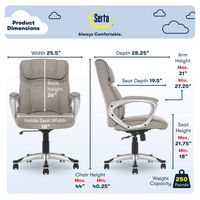 Serta - Executive Office Ergonomic Chair - Glacial Gray - Silver - Angle