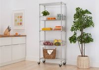 TRINITY - EcoStorage 5-Tier | 30x14x72 | Modular Commercial Wire Shelving | NSF | w/ Baskets & Wh... - Angle