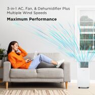TCL - 150 Sq. Ft. 5,100 BTU SACC Smart Portable Air Conditioner - White - Angle