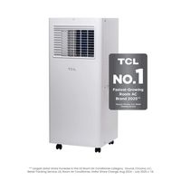 TCL - 150 Sq. Ft. 5,000 BTU SACC (8,100 BTU ASHRAE) Smart Portable Air Conditioner - White - Angle