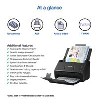 Epson - WorkForce ES-400 II Duplex Desktop Document Scanner - Black - Angle