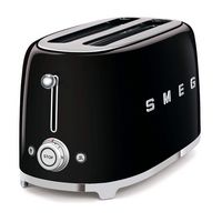 SMEG TSF02 4-Slice Long Wide-Slot Toaster - Black - Angle