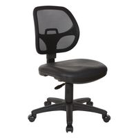 OSP Home Furnishings - Mesh Screen Back Task Chair with Vinyl Seat - Black - Angle