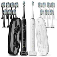AquaSonic - Elite Duo Rechargeable Electric Toothbrush Set – ADA Accepted, 5 Modes, 2 Travel Case... - Angle