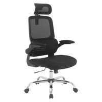 OSP Home Furnishings - Mesh Back Manager’s Chair with Flip Arms and 2-Way Adjustable Headrest - B... - Angle