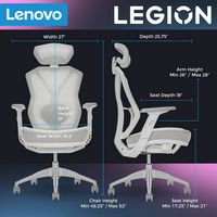 Lenovo - Legion Mesh Gaming Chair - Phantom Gray - Angle