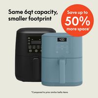 Bella - Fits-anywhere Kitchenware: 6-qt. Slim Air Fryer - Surf - Angle