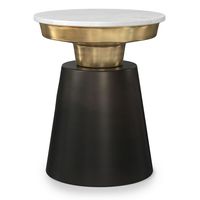 Simpli Home - Jaxine Side Table - Black, Gold - Angle