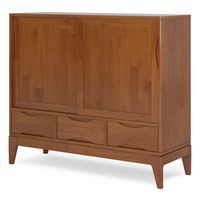 Simpli Home - Harper Medium Storage Cabinet - Teak Brown - Angle