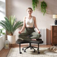 Pinmoco Ergonomic Cross-Legged Swivel Chair, Adjustable Height Meditation Chair with Back Support... - Angle