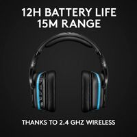 Logitech - G935 Wireless Gaming Headset for PC - Black/Blue - Angle