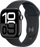 Apple Watch Series 10 (GPS+Cellular) 42mm Aluminum Case with Black Sport Band - S/M - Jet Black (... - Angle