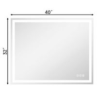 LOVMOR - 40 x 32 Inches Tempered Glass LED Bathroom Mirror with Anti-Fog & 3-Color Dimmable Light... - Angle