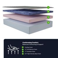 Ghostbed - 10” Gel Memory Foam Mattress King - White - Angle