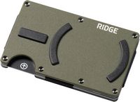 The Ridge Wallet - Matte Olive MagSafe Wallet Cash Strap - Green - Angle