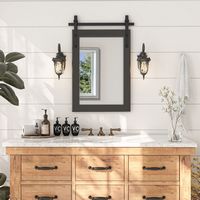 LOVMOR - Rectangle Framed Wall Bathroom Vanity Mirror Accent Mirror - 18