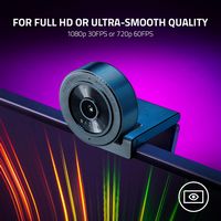 Razer - Kiyo X 1902 x 1080 Webcam with Full HD Streaming - Black - Angle