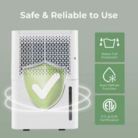 Costway 32 Pint Dehumidifier 2000 Sq. Ft Portable with 3 Modes & 24H Timer Home Basement - White - Angle