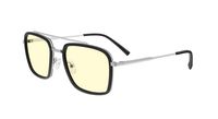 GUNNAR - Barron Computer Glasses with Blue Light Reduction, Amber Lenses - Silver - Angle