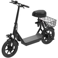 HiBoy - U2 Electric Scooter with Seat w/  25 mi Max Operating Range & 20 mph Max Speed - Black - Angle