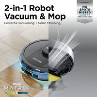 Shark - Matrix 2-in-1 Robot Vacuum & Mop with Self-Emptying Bagless 30 Day Capacity Base - Black - Angle
